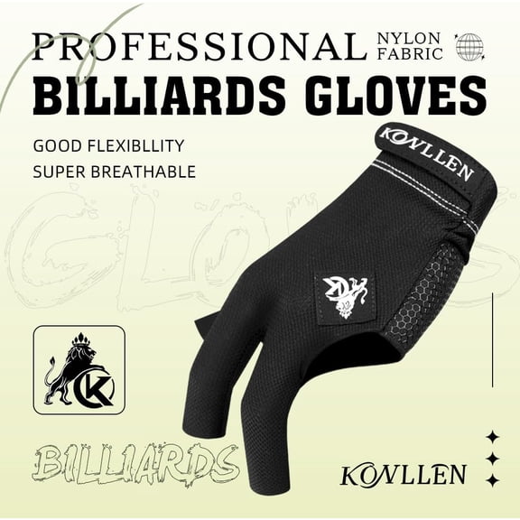 UBSWF-Billiards Gloves for Left Hand/Right Hand L/XL Pool Gloves Professional Non-Slip Adjustable Breathable Snooker Gloves Popular Sizes for Men & Women