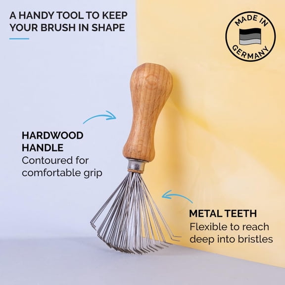 UBSWF-Brush Cleaning Rake - Best Hair Removal Tool for Everyday Beard Brush Cleaning & Maintenance (MADE IN GERMANY)