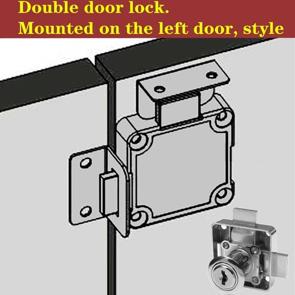 UBSWF-Cabinet Double Door Lock Drawer Lock Safety Lock [Keyed Alike] Double Deadbolt-Door Lock [Installation on the Left Side Door]. Drilling Diameter 3/4"/19mm for (3/5"-/15mm -7/8"-/22mm) Door Pane