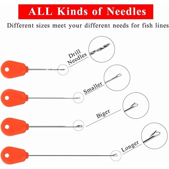 UBSWF-Carp Fishing Baiting Rigs Tool Kit Set, 6 in 1 Carp Fishing Tackle Kit, Including Hook Needle, Driller, Knot Puller, and Fishing Braid Line Scissors for Lures Bait Driller