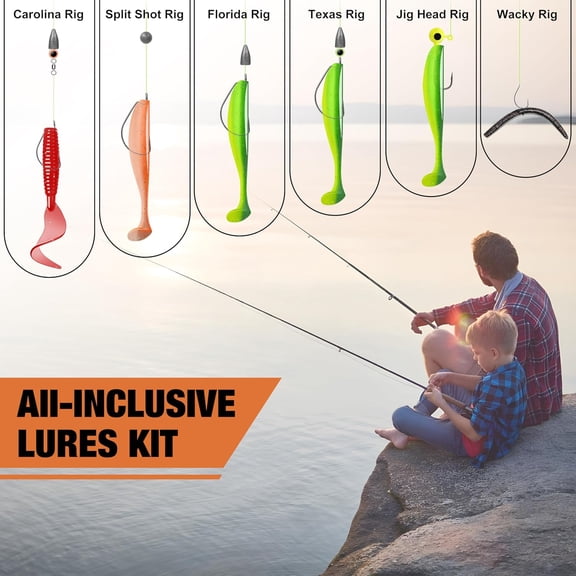 UBSWF-Complete Fishing Lures - Tackle Box with Tackle Included - Crankbaits, Minnows, Frogs, Vibes, Poppers, Spinners, Spoons, Soft Baits, Hooks & Weights Accessories Kit for Bass Panfish Trout