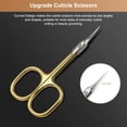 thumbnail image 1 of UBSWF-Cuticle Scissors Extra Fine Curved Blade, Super Slim Manicure Scissors for Cuticles Professional Small Scissors with Precise Pointed Tip Grooming Blades, Eyebrow, Eyelash, and Dry Skin - Gold, 1 of 4