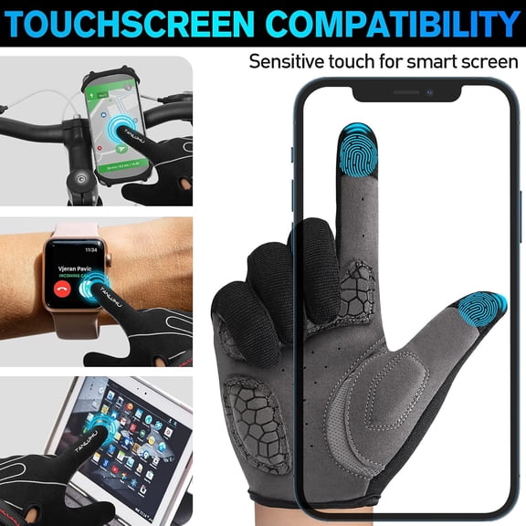 UBSWF-Cycling Gloves Mountain Bike Gloves Biking Gloves for Men Women Outdoor Full Finger Workout Gloves Touch Screen Anti-Slip Shock-Absorbing MTB Gloves Road Bicycle Gloves