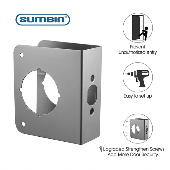 UBSWF-Door Guard Reinforcer 1-3/4-Inch Thick by 2-3/8-Inch Backset 2-1/8-Inch Bore Door Guard with Stainless Steel Color