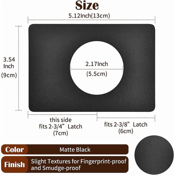 UBSWF-Door Knob/Deadbolt Reinforcement Plate Matte Black, Door Handle Fixing Cover Filler Repair Backplate, Door Lock Hole Backing Reinforcer Kit 2PCS