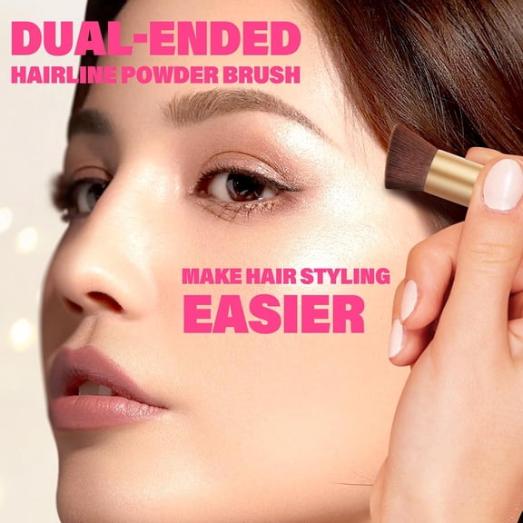 UBSWF-Dual-Ended Hair Makeup Brush - Precision Hairline Powder With Sponge Tip For Seamless Blending - Root Touch Up & Hair Contour