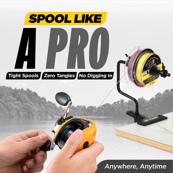 UBSWF-EZ Fishing Line Spooler  Portable Table Mounted Reel Spooler for Spinning & Baitcasting Reels  Adjustable to Fit Multiple Size Spools of Fishing Line