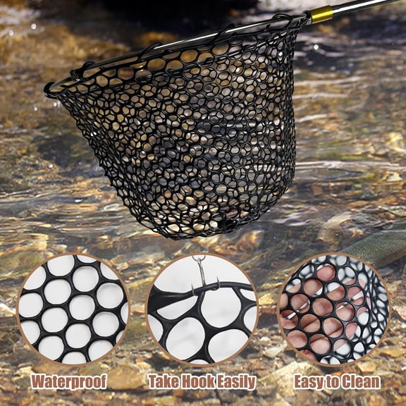 UBSWF-Fishing Landing Net Trout Net Replacement Netting with Rubber Mesh for Fish Fly and Fishing Landing