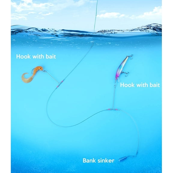 UBSWF-Fishing Leaders, Fish Line Stainless Steel Wire with Swivels Snap Connect Fishing Gear and Equipment Tackle Kit, for Lures Bait Rig Or Hooks, Fishing Gift