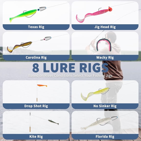 UBSWF-Fishing Lures, Tackle Box with Tackle Included, Crankbaits, Spoon, Hooks, Weights & Other Accessories, Fishing Bait Lure Gear Kit Gifts for Men Bass Freshwater