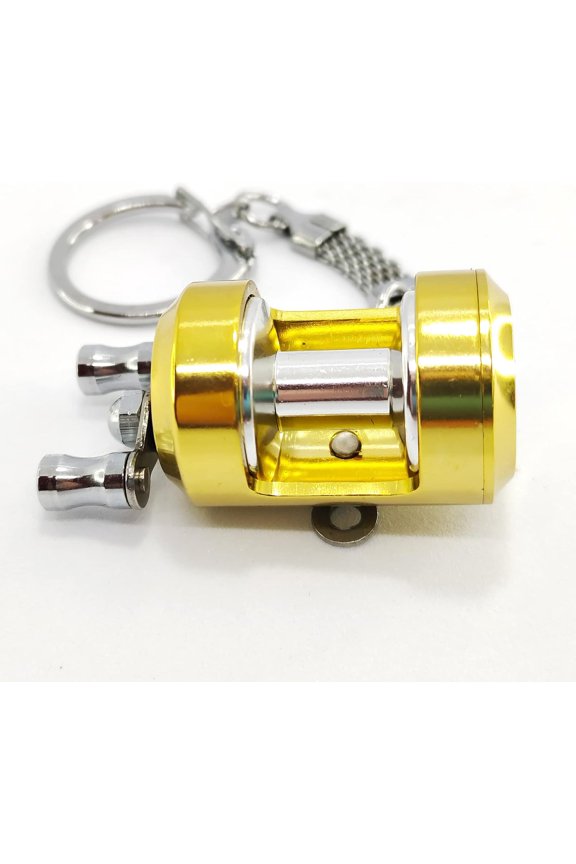 -Fishing Reel Key Chain, Fun Metal Drum Reel Keychain Accessories, Exquisite Pendant Gift for Fishing Enthusiasts