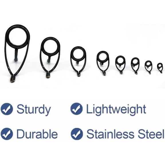 UBSWF-Fishing Rod Repair Kit (50/100/120Pcs), Fishing Rod Guides with Zirconia Inserts, Spinning & Casting Rod Eyelets Replacement, Fishing Pole Repair Parts for Saltwater Freshwater