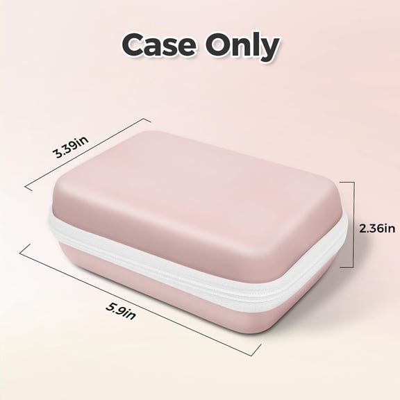UBSWF-Genuine Case Compatible P21 Label Maker, Compatible with Most Mini Label Printers, for Labeler Makers & Labeling Tapes, Box with Mesh Pocket for Batteries Accessories (Case Only), Pink