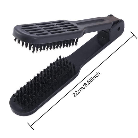 UBSWF-Hair Straightening Brush, Boar Bristle Hair Brush, Double Side Straightener Brush Anti-static Straightening Comb, Boar Bristle Clamp for Detangling, HairStyling,Pain Free