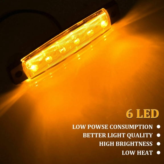 UBSWF-LED Boat Interior Lights Marine Courtesy Light Strip Deck Transom Cockpit Navigation Lighting Waterproof for Fishing Pontoon Kayak Yacht Sailboat (Amber 10Pcs)
