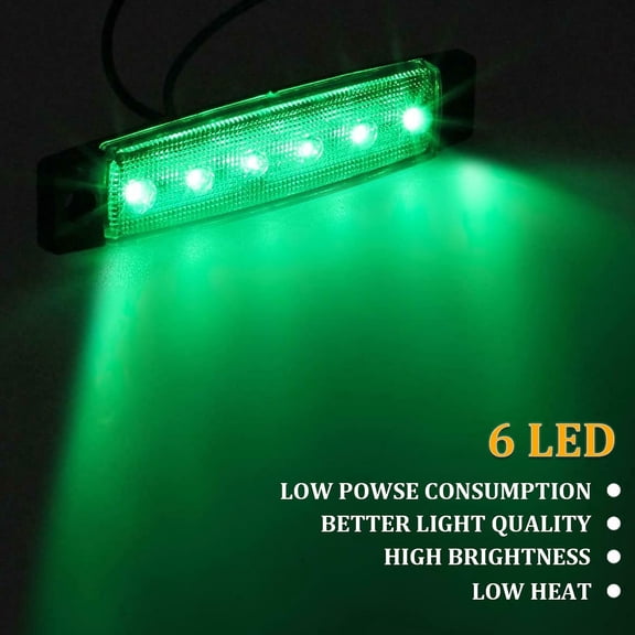 UBSWF-LED Boat Interior Lights Marine Courtesy Light Strip Deck Transom Cockpit Navigation Lighting Waterproof for Fishing Pontoon Kayak Yacht Sailboat (Green 10Pcs)