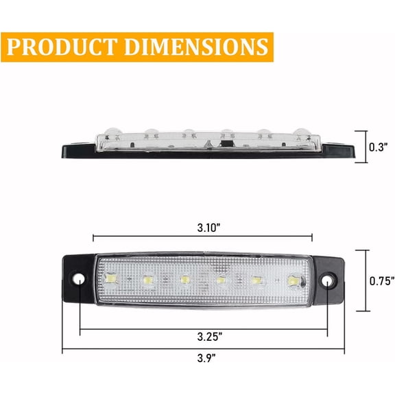 UBSWF-LED Boat Interior Lights Marine Courtesy Light Strip Deck Transom Cockpit Navigation Lighting Waterproof for Fishing Pontoon Kayak Yacht Sailboat (White 10Pcs)