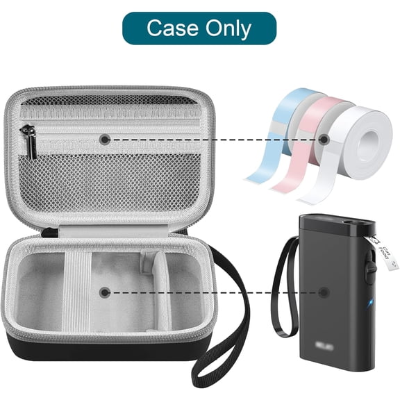UBSWF-Label Printer Case Compatible with Nelko P21 20 Bluetooth Label Printer / PhomemoD30 D35 Labeler for Portable Bluetooth Label Printers and Accessories-Black(Case Only)