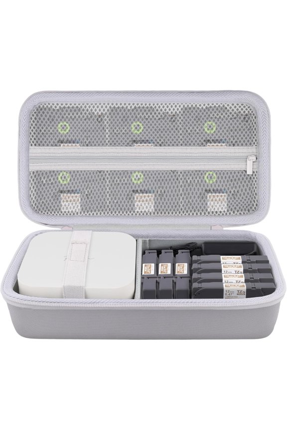 -Label Printer Case Compatible with Brother P-Touch Cube Color PTP300BT Smartphone Label Maker(Gray Case)
