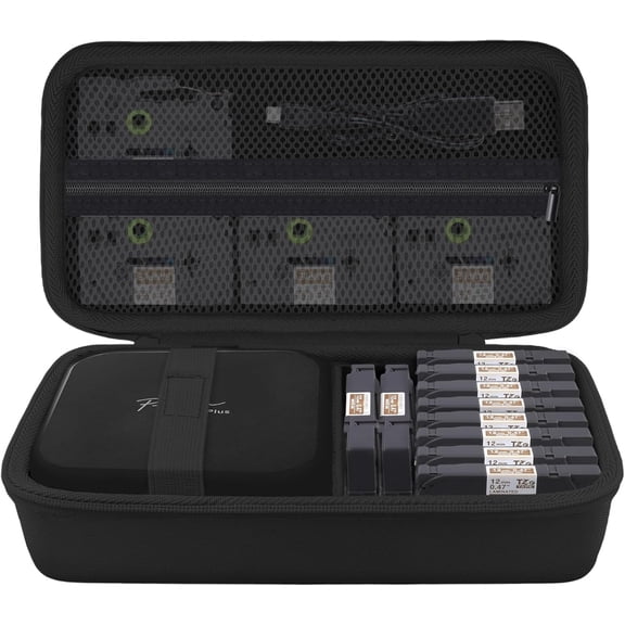 UBSWF-Label Printer Case Compatible with Brother P-Touch Cube Plus PT-P710BT Bluetooth Label Maker(Black Case)