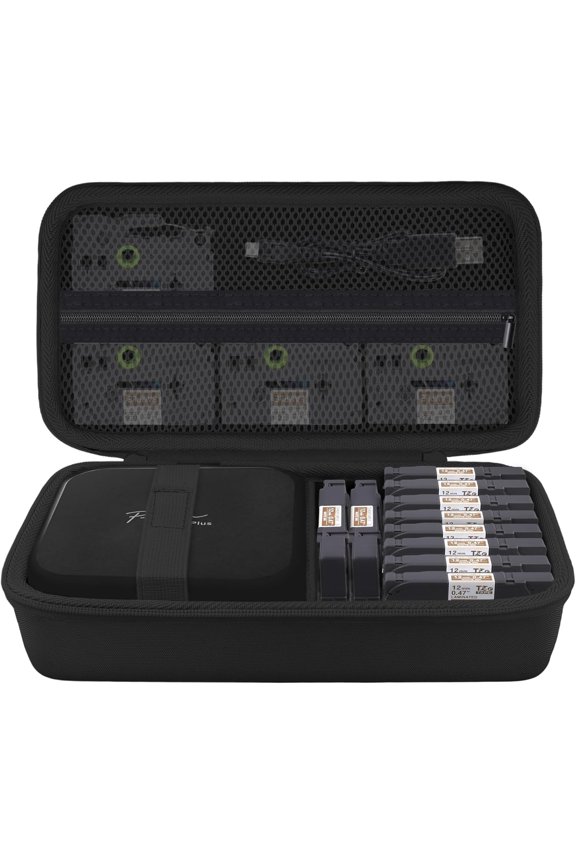 -Label Printer Case Compatible with Brother P-Touch Cube Plus PT-P710BT Bluetooth Label Maker(Black Case)