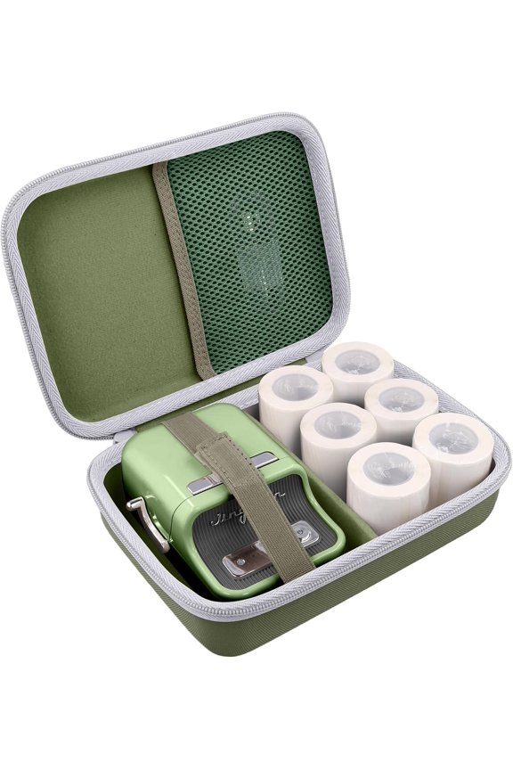 -Label Printer Case Compatible with NIIMBOT B21/B1/B21 Pro/B1 Pro/B2 Pro Label Maker Thermal Label Printer and 2 inch Label Paper(Green Case)