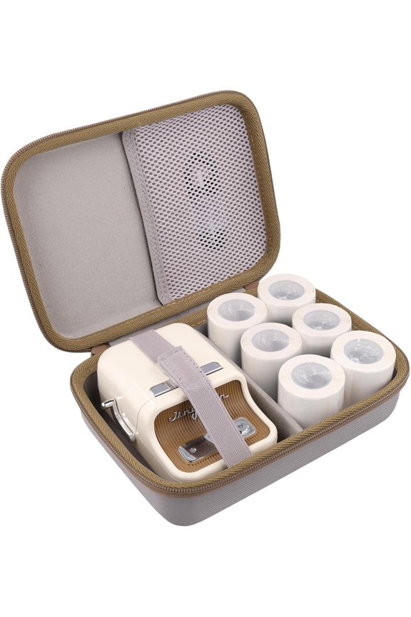 -Label Printer Case Compatible with NIIMBOT B21/B1/B21 Pro/B1 Pro/B2 Pro Label Maker Thermal Label Printer and 2 inch Label Paper(White Case)
