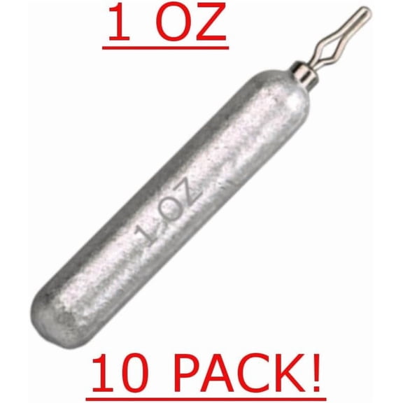UBSWF-Lead Drop Shot Weights for Bass Fishing - Freshwater & Saltwater - Skinny Pencil Shaped Sinkers for Drop Shot Rig