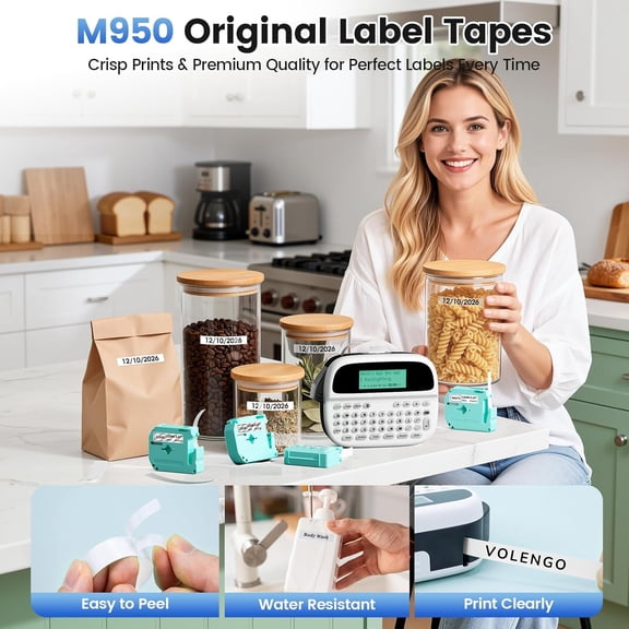 UBSWF-M950 White & Clear Label Tapes 12mm 0.47, Compatible with Brother P-Touch PT-M95 PTM95 Label Maker Machine, Replacement for Brother PTouch M Tapes M-K231 M-K131, 8m (23 Ft.)/Pack, 4-Packs