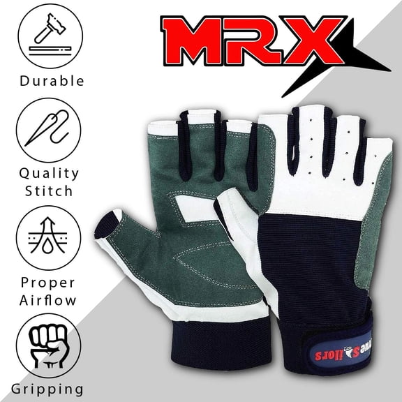 UBSWF-MRX Sailing Gloves for Men & Women 3/4 Finger Grip Great for Sailing, Yachting, Paddling, Kayaking, Fishing, Dinghying Water Sports