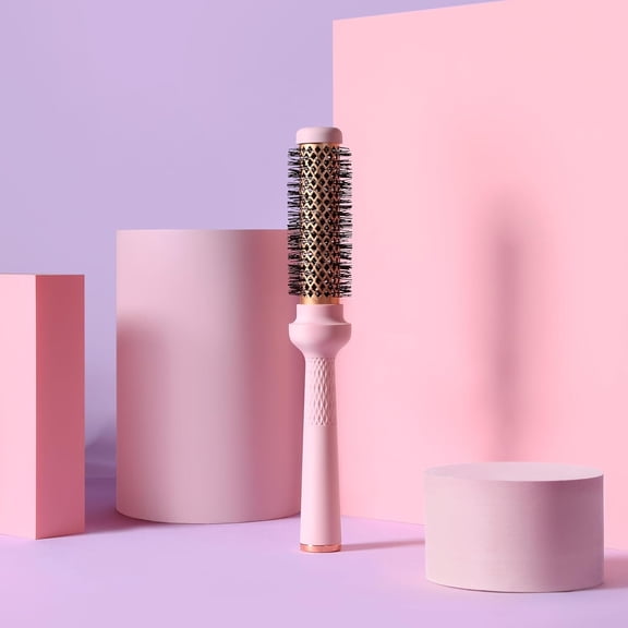 UBSWF-Magic Curling Round Brush (Wavy 1 Inch), Non-electronic, Self-Standing Round Quick Styling Brush, Great Blowout, Ceramic Coated/Ionic Thermal Barrel, Blowout Volume, Wave Styler