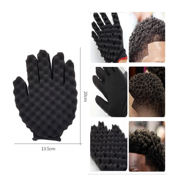 UBSWF-Magic Twist Hair Sponges Set, Big Holes Sponge Brush for Hair, Curling Sponge Glove for Men Women Curls with Metal Afro Pick(6.7 inch)