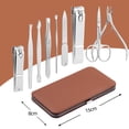 thumbnail image 1 of UBSWF-Manicure Set, Professional Manicure Kit Nail Kit Mens Grooming Tools Pedicure Tool 9PCS Gifts for Men Boyfriend Stainless Steel Nail Clipper Set Leather Case Brown, 1 of 4