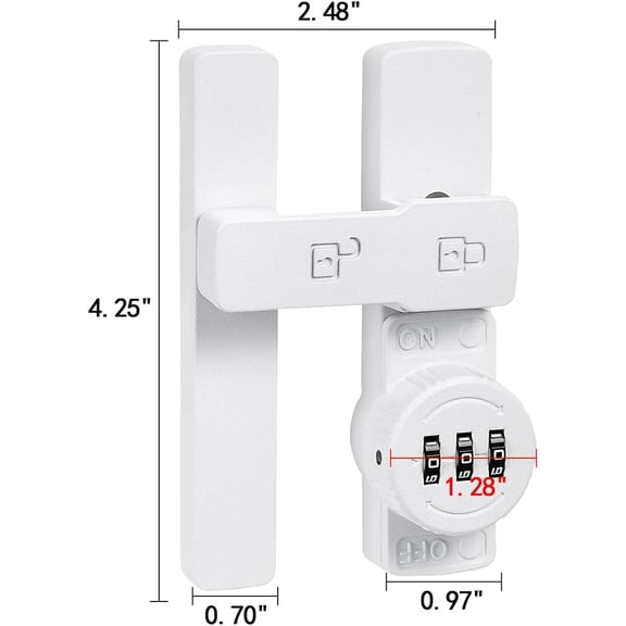 UBSWF-Matte White 180 Degree Barn Door Lock,Mechanical Password Lock,3 Digit Password Keyless,Flip Latch with Combination,Protect Privacy,for Barn Door,Cabinets,Windows,Garden,Bathroom