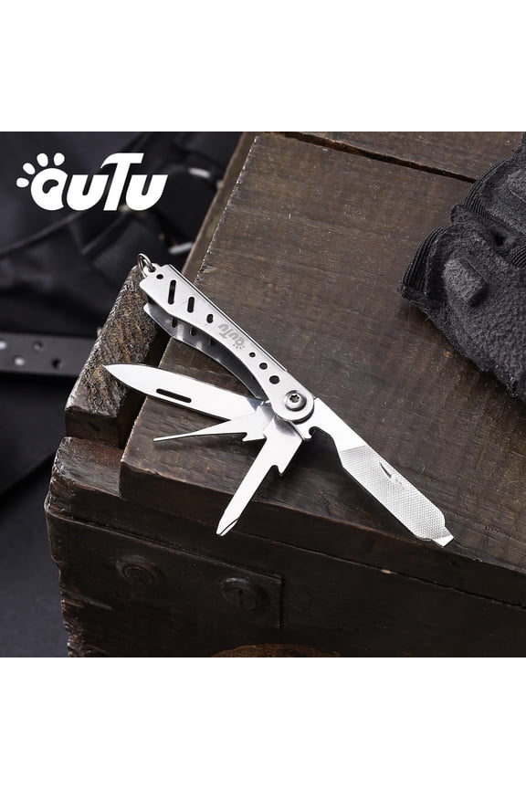 -Multitool,6 in 1 Keychain Stainless Steel EDC Pocket Tool with Bottle Opener, Screwdrivers,SIM Ejector, Compact Gear Eject Card Pin with Gift Box (Silver)
