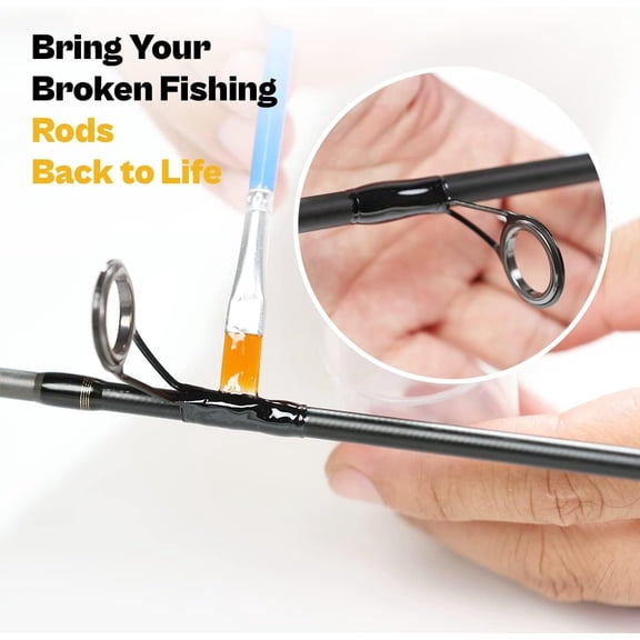 UBSWF-OJY&DOIIIY Fishing Rod Repair Kit, All-in-One Supplies for Fishing Pole Eyelets Replacement with Rod Guides,Epoxy Glue,Wrapping Thread and Tape