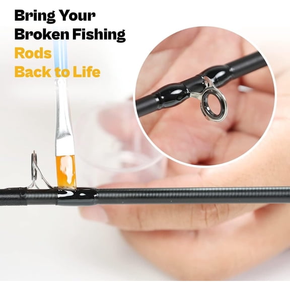 UBSWF-OJY&DOIIIY Fishing Rod Repair Kit, All-in-One Supplies for Fishing Pole Eyelets Replacement with Rod Guides,Epoxy Glue,Wrapping Thread and Tape