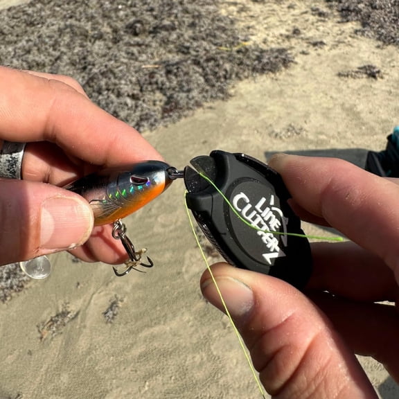 UBSWF-Patented Dual Hybrid Ceramic Cutter + Stainless Steel Micro Scissors Fishing Line Cutter