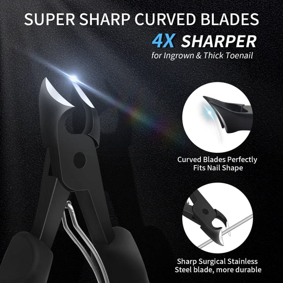 UBSWF-Podiatrist Toenail Clippers Professional, Super Sharp Toe Nail Clippers for Thick Toenail for Seniors or Ingrown Nail, Heavy Duty Toe Nail Nipper with Pedicure Knife