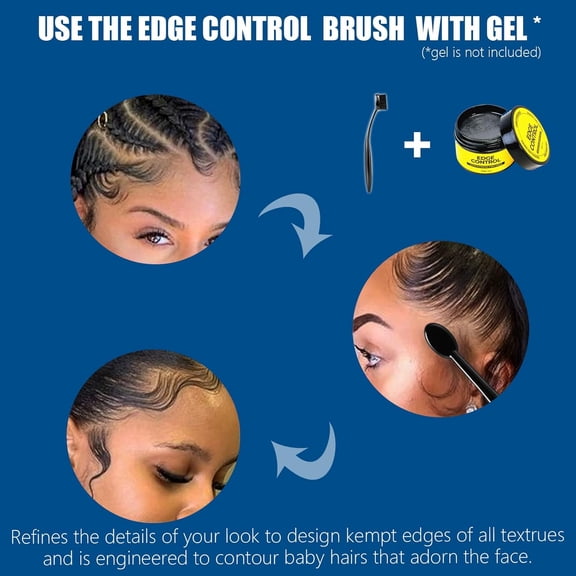 UBSWF-Precision Styling Brush for Natural Hair - Portable Edge Control and Bristle Brush
