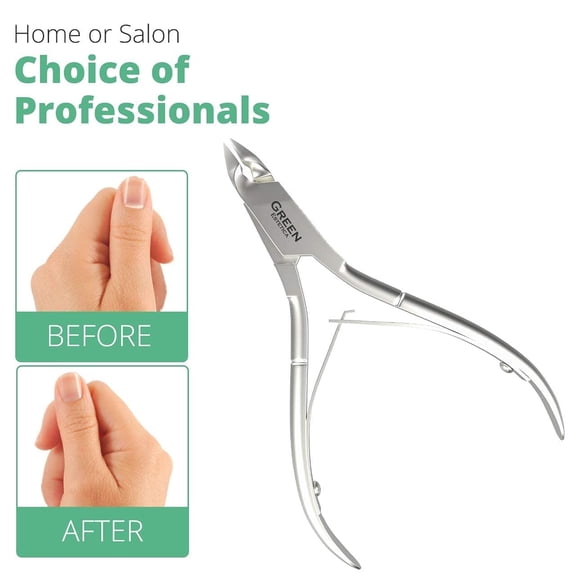UBSWF-Professional Cuticle Trimmer Nail Cuticle Cutter Stainless Steel Cuticle Nippers with Sharp Blades of Cuticle Remover Clippers Manicure Tools Double Spring - Pedicure Nail Tools (Silver - 4 Pac