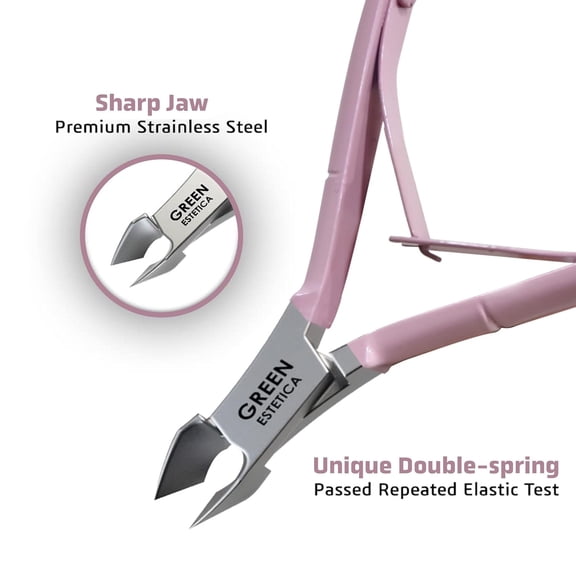 UBSWF-Professional Cuticle Trimmer Nail Cuticle Cutter Stainless Steel Cuticle Nippers with Sharp Blades of Cuticle Remover Clippers Manicure Tools Double Spring for Nail Care Pedicure Nail Tools (Ro