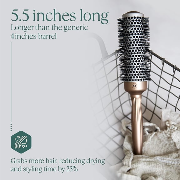 UBSWF-Professional Round Brush for Blow Drying 1.7 Inch 25% Faster Dry Time - Ceramic Ionic Brush for Precise Styling & Volume Hairbrush Adds Wave & Enhances Shine for Men & Women
