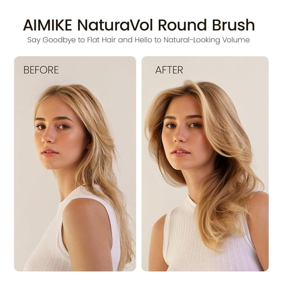 UBSWF-Round Brush for Blow Out, NaturaVol Medium Round Hair Brush for Fine Hair with Nano Thermal Ceramic Tech, for Blow Drying & Styling, Adds Volume & Smoothness (1.7 Inch Barrel, 2.5 Inch Bristle)