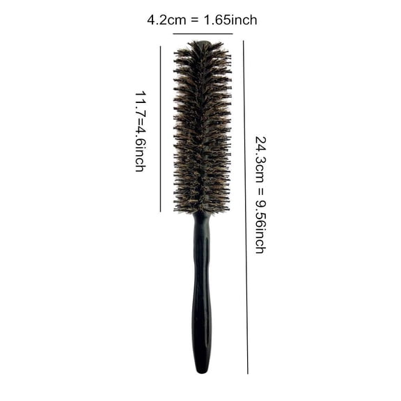 UBSWF-Round Hair Brush with Natural Boar and Nylon Bristles, Small Volumizing Hair Brush - 1.65 Inch Diameter Barrel (12 Rows)