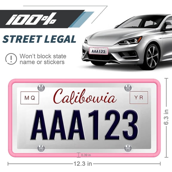 UBSWF-Silicone License Plate Frames, License Plate Holder for US CA Cars, Silicone Car Plate Cover Rustproof & Rattle Proof & Weatherproof Car Accessories (Red 2 Pack)