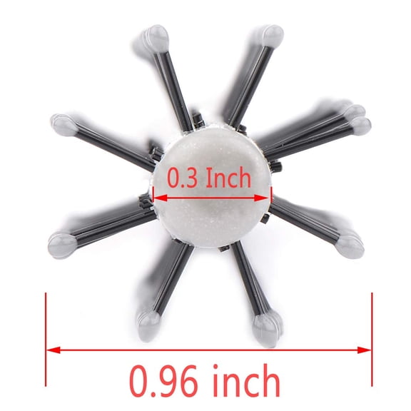 UBSWF-Small Mini Plastic Round Hair Styling Brush with Nylon Bristle for Short Hair Blow Drying, 1 Inch Diameter Barrel