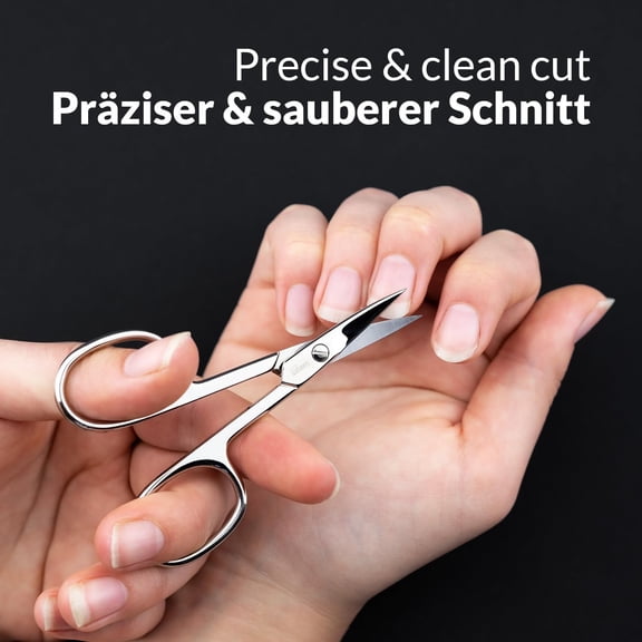 UBSWF-- Straight nail scissors made in Germany Solingen for precise cutting of nails suitable as fingernail and toenail cutter with Premium Storage Case