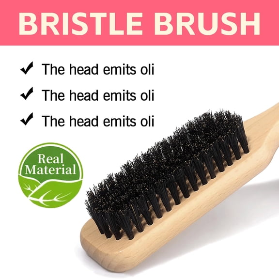 UBSWF-Styling Cream & Slick Back Boar Bristle Brush Duo (2-Piece Set) - Complete Hair Styling Kit for Smooth, Polished Looks, Flyaway Control & Shine Enhancement (Pack of 2)