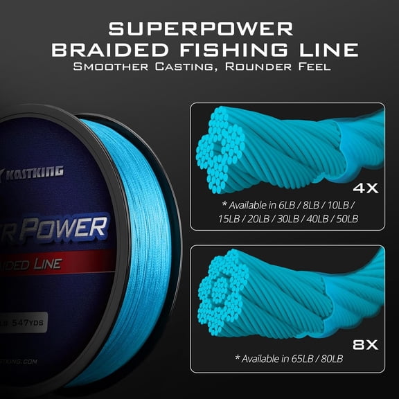 UBSWF-SuperPower Braided Fishing Line - Abrasion Resistant Braided Lines  Incredible Superline  Zero Stretch  Smaller Diameter  A Must-Have!